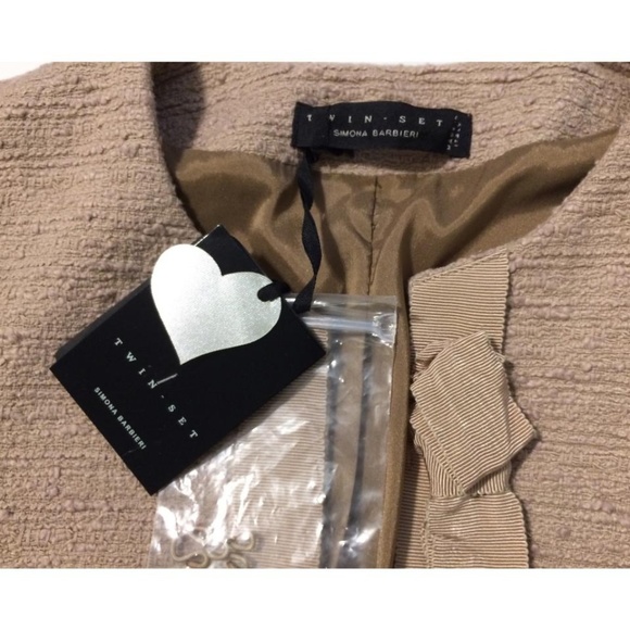Twin Set Italy New Ribbon Embellished Tweed Jacket - Picture 6 of 7